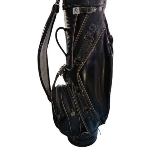 Vintage Miller Black 6-way Leather Golf Bag w/ Carry Strap - Made in USA - Picture 4 of 10